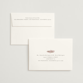 This is a dusty rose wedding invitations with standard by Design Lotus called a thousand years printing on signature in standard