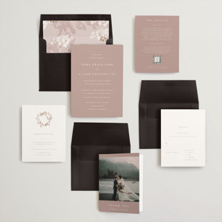 This is a dusty rose wedding invitations with standard by Design Lotus called a thousand years printing on signature in standard