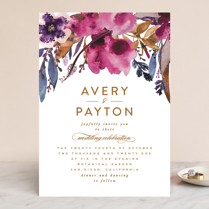 fall romance wedding invitations