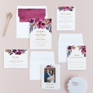 This is a jewelled wedding invitations with standard by Creo Study called fall romance printing on signature in standard