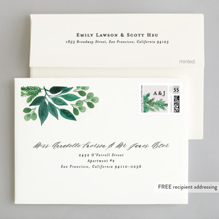 This is a mist wedding invitations with standard by Alethea and Ruth called winter bouquet printing on signature in standard