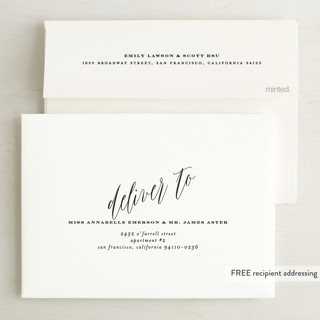 This is a noir wedding invitations with standard by Roxy Cervantes called signed printing on signature in standard