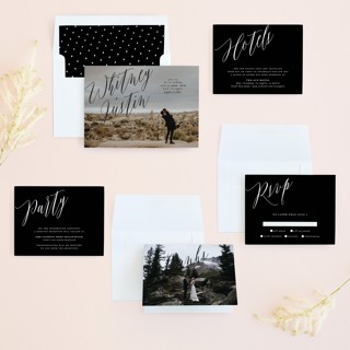 This is a noir wedding invitations with standard by Roxy Cervantes called signed printing on signature in standard