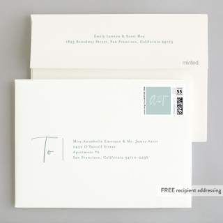 This is a sea salt wedding invitations with standard by Jennifer Wick called just the two of us printing on signature in standard