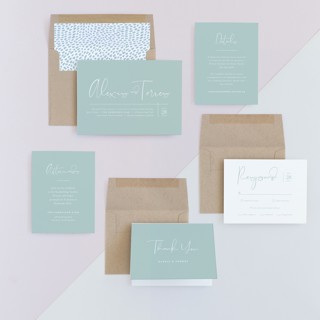 This is a sea salt wedding invitations with standard by Jennifer Wick called just the two of us printing on signature in standard