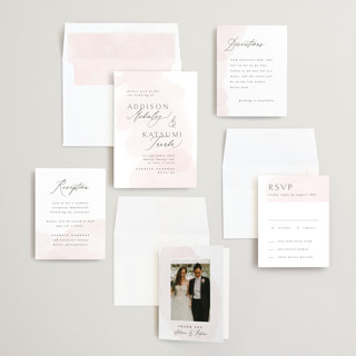 This is a blush wedding invitations with standard by Everett Paper Goods called softly layered printing on signature in standard
