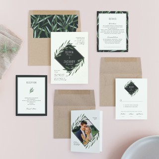 This is a spring wedding invitations with standard by Gwen Bedat called oliviers printing on signature in standard
