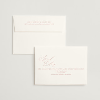 This is a blush wedding invitations with standard by Liz Conley called love story printing on signature in standard