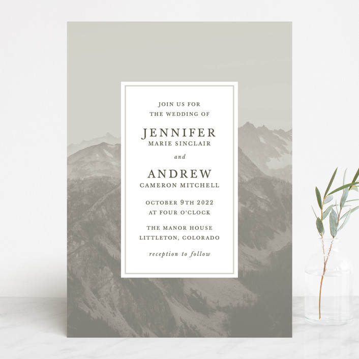 Modern Mountain Wedding Invitations by Stephanie Biller | Minted