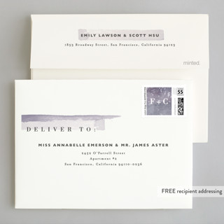 This is a amethyst wedding invitations with standard by Alethea and Ruth called sea splash printing on signature in standard