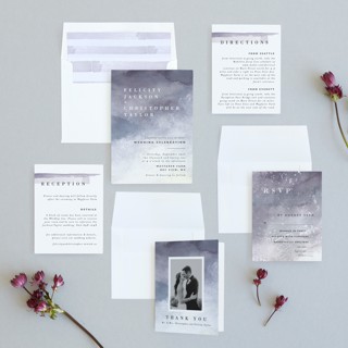 This is a amethyst wedding invitations with standard by Alethea and Ruth called sea splash printing on signature in standard
