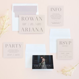 This is a blush wedding invitations with standard by Hooray Creative called namely printing on signature in standard
