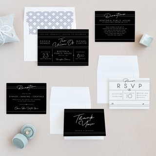 This is a slate wedding invitations with standard by GeekInk Design called vesperum printing on signature in standard