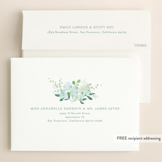 This is a leaf wedding invitations with standard by Jennifer Wick called the gardens at cardiff printing on signature in standard