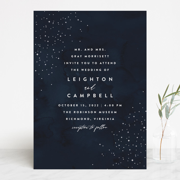 Celestial Wedding Invitations By Carly Reed Walker Minted The mount is attached to a letter from algalon the observer, and reads as follows: celestial customizable wedding invitations in blue by carly reed walker
