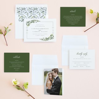 This is a leaf wedding invitations with standard by Kristie Kern called ensconce printing on signature in standard