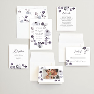 This is a plum wedding invitations with standard by Petra Kern called bella mia printing on signature in standard