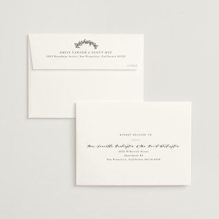 This is a sky wedding invitations with standard by Kate Ahn called leafy wreath printing on signature in standard