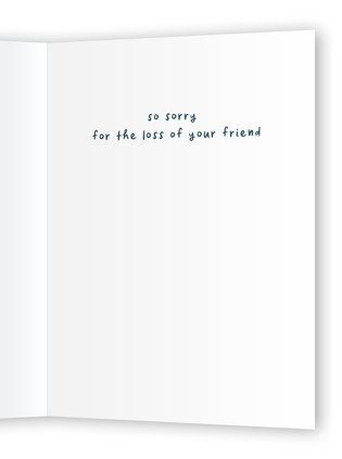 This is a pebblestone sympathy cards with standard by peetie design called furry friends printing on signature in greeting cards