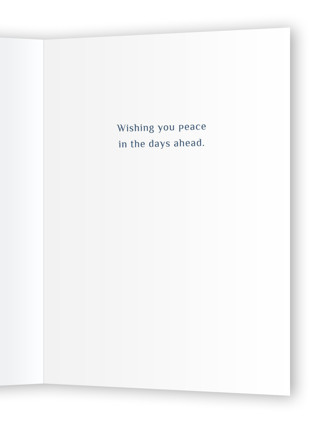 This is a navy sympathy cards with standard by Paper Sun Studio called portal printing on signature in greeting cards