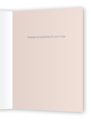 This is a cream sympathy cards with standard by Janna Sue Design called forget me not printing on signature in greeting cards