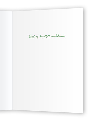 This is a grass sympathy cards with standard by mo kelley called forget me knot heart printing on signature in greeting cards