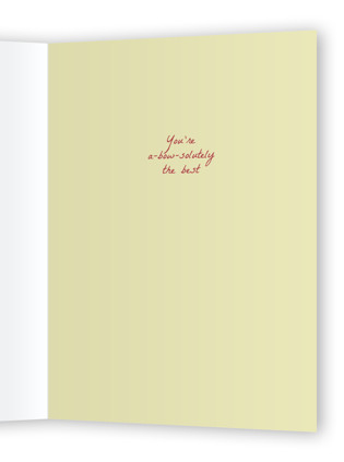 This is a butter greeting cards with standard by Helena Vitto called bow printing on signature in greeting cards