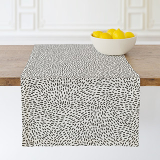 This is a charcoal holiday tabletop by Phrosné Barwood called fields 16x48 in standard