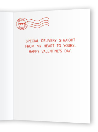 This is a crimson valentines day cards with standard by Erica Gingrich called sending love printing on signature in greeting cards