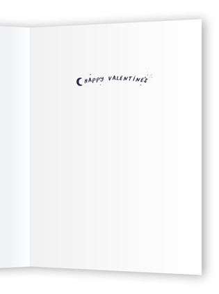 This is a midnight valentines day cards with standard by Alex Hungerford called my favorite adventure printing on signature in greeting cards