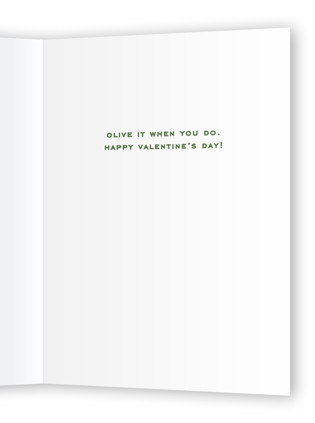 This is a fruit punch valentines day cards with standard by Jennifer Lew called dirty martini printing on signature in greeting cards