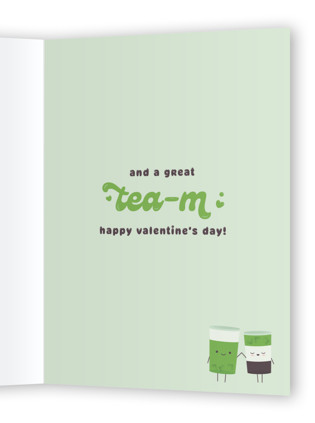 This is a mint valentines day cards with standard by Jessica Yeo called matcha printing on signature in greeting cards