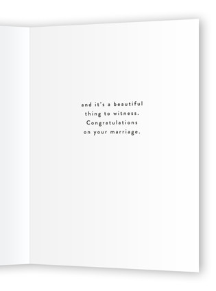 This is a leaf wedding cards with standard by Morgan Kendall called love grows printing on signature in greeting cards