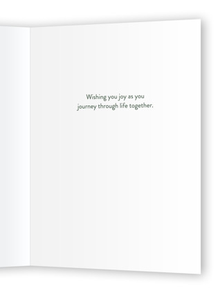 This is a rosebud wedding cards with standard by Marabou Design called jumping the broom printing on signature in greeting cards