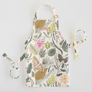 This is a garden kids aprons by Morgan Ramberg called folk butterflies in standard