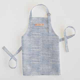 This is a denim kids aprons by Alethea and Ruth called dashed stripes in standard