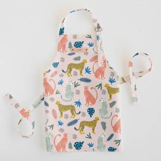 This is a blush kids aprons by iamtanya called cheetah tropical in standard