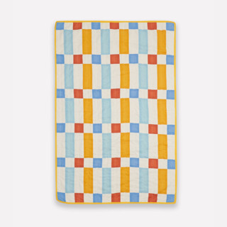 This is a yellow home textiles by Anchal called tile baby quilt in standard