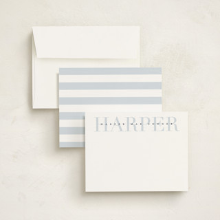 This is a periwinkle kids thank you cards notes with standard by Lauren Chism called love-ly printing on signature in standard