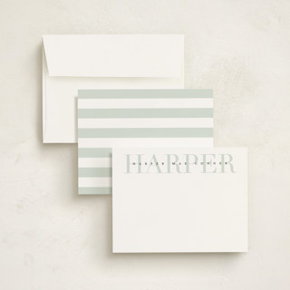 This is a sage kids thank you cards notes with standard by Lauren Chism called love-ly printing on signature in standard