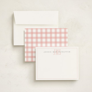 This is a coral kids thank you cards notes with standard by Erin Hodges called classic monogram printing on signature in standard