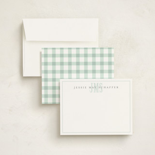 This is a moss kids thank you cards notes with standard by Erin Hodges called classic monogram printing on signature in standard