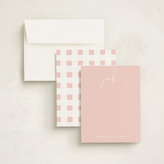 This is a blush kids thank you cards notes with standard by Lehan Veenker called just me printing on signature in standard