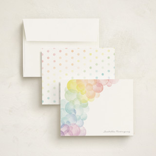 This is a rainbow kids thank you cards notes with standard by Robert and Stella called balloon arch printing on signature in standard