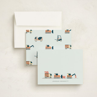 This is a tangerine kids thank you cards notes with standard by Erica Krystek called trucker appreciation printing on signature in standard
