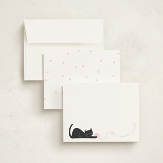 This is a chalkboard kids thank you cards notes with standard by Angela Thompson called smitten kitten printing on signature in standard
