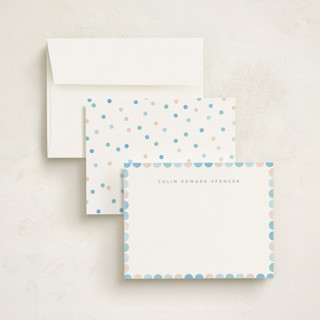 This is a aqua kids thank you cards notes with standard by Creo Study called rainbow dots printing on signature in standard