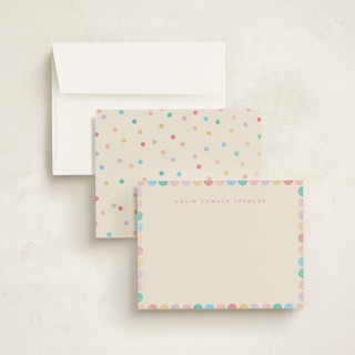 This is a sherbet kids thank you cards notes with standard by Creo Study called rainbow dots printing on signature in standard