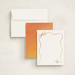 This is a citrus kids thank you cards notes with standard by Olivia Williams called painted bow printing on signature in standard