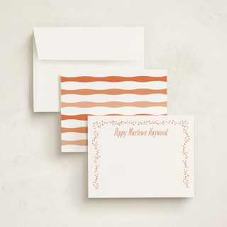 This is a orange pansy kids thank you cards notes with standard by Kate Ross called tiny flora printing on signature in standard